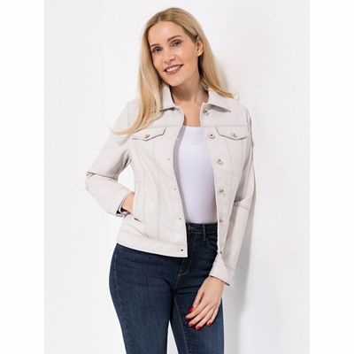 DINE 'N' DANCE Jacke, 1/1-Arm Leder-Optik Knopfleiste Eingrifftaschen