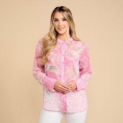 Thumbnail - SCHIFFHAUER MUNICH® Bluse, 1/1-Arm Rundhalsausschnitt Knopfleiste figurumspielend
