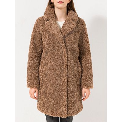 STEFFEN SCHRAUT Webpelzmantel Druckknöpfe Leistentaschen figurumspielend