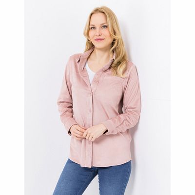 Thumbnail - DINE 'N' DANCE Bluse, 1/1-Arm Leder-Optik Blusenkragen leger weit