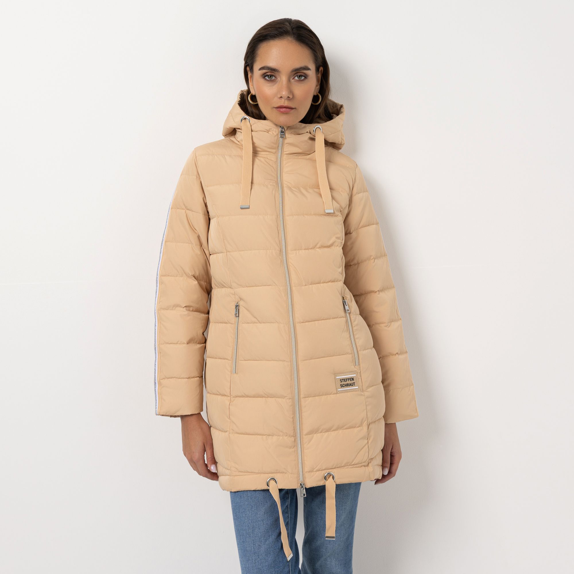 STEFFEN SCHRAUT Steppmantel mit Kapuze 2-Wege-Reißverschluß figurumspielend