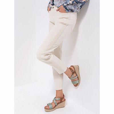 DINE 'N' DANCE Hose Rumba Stretch-Twill Galonstreifen schmales Bein