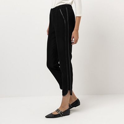 STEFFEN SCHRAUT Hose, knöchellang Rundumdehnbund PU-Details konischer Beinverlauf