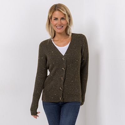 DAWID by Dawid Tomaszewski Cardigan Glanzgarn, Pailletten figurumspielend