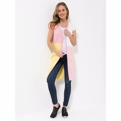 ICONIC by Marina Hoermanseder Longweste Rippenstrick figurumspielend