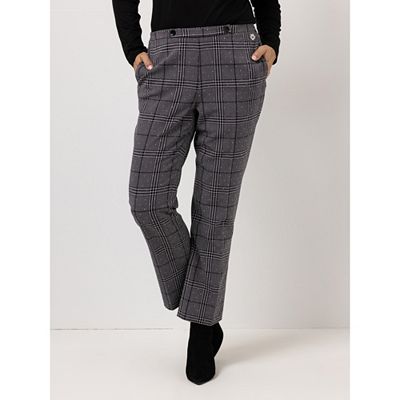 KILIAN KERNER SENSES Hose, knöchellang Teildehnbund Karo mit Strass gerades Bein