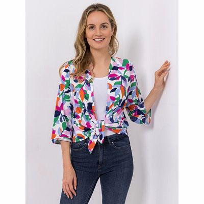 Thumbnail - KIM & CO. Bolero, 3/4-Arm Deluxe Brazil Knit offene Front figurumspielend