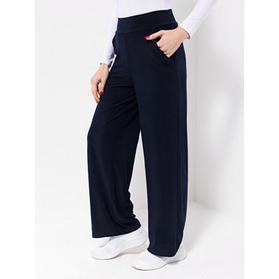 KIM & CO. Hose, 1/1-Länge Deluxe Brazil Knit Eingrifftaschen weites Bein