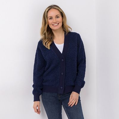 Thumbnail - DAWID by Dawid Tomaszewski Cardigan, Langarm Bouclé-Look leger weit
