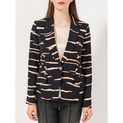 STEFFEN SCHRAUT Blazer, Madrid Schmuckknöpfe Allover-Druck figurbetont