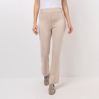 KIM & CO. Hose, lange Form Stretch Ponti Jersey Gürtelschlaufen gerader Beinverlauf