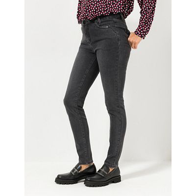 STEFFEN SCHRAUT Jeans, lange Form Ziersteine Innenbundstickerei sehr schmales Bein