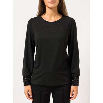 STEFFEN SCHRAUT Pullover Paillettenmanschette am Ärmelsaum figurbetont