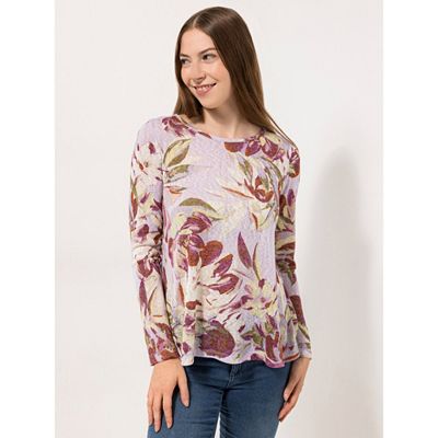 KIM & CO. Shirt, 1/1-Arm Leinen Optik Jersey Rundhalsausschnitt figurumspielend