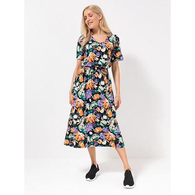 KIM & CO. Kleid, knieumspielend Brazil Knit Jersey geraffte Taille figurumspielend