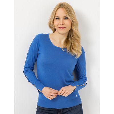 EVA LUTZ Pullover Cut-Out-Details mit ECOVERO Viskose figurumspielend