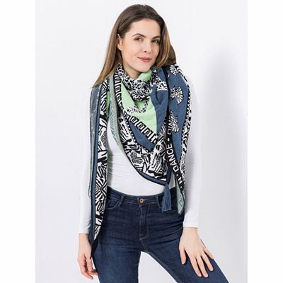 DINE 'N' DANCE Dreieckstuch Jacquard Baumwollanteil ca. 204x105cm