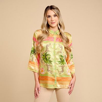 Thumbnail - SCHIFFHAUER MUNICH® Bluse, 3/4-Arm Hemdkragen Knopfleiste figurumspielend