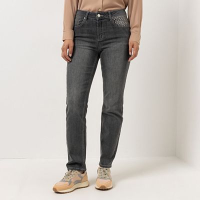 Thumbnail - STEFFEN SCHRAUT Jeans, 5-Pocket lange Form Nietendetails gerades Bein