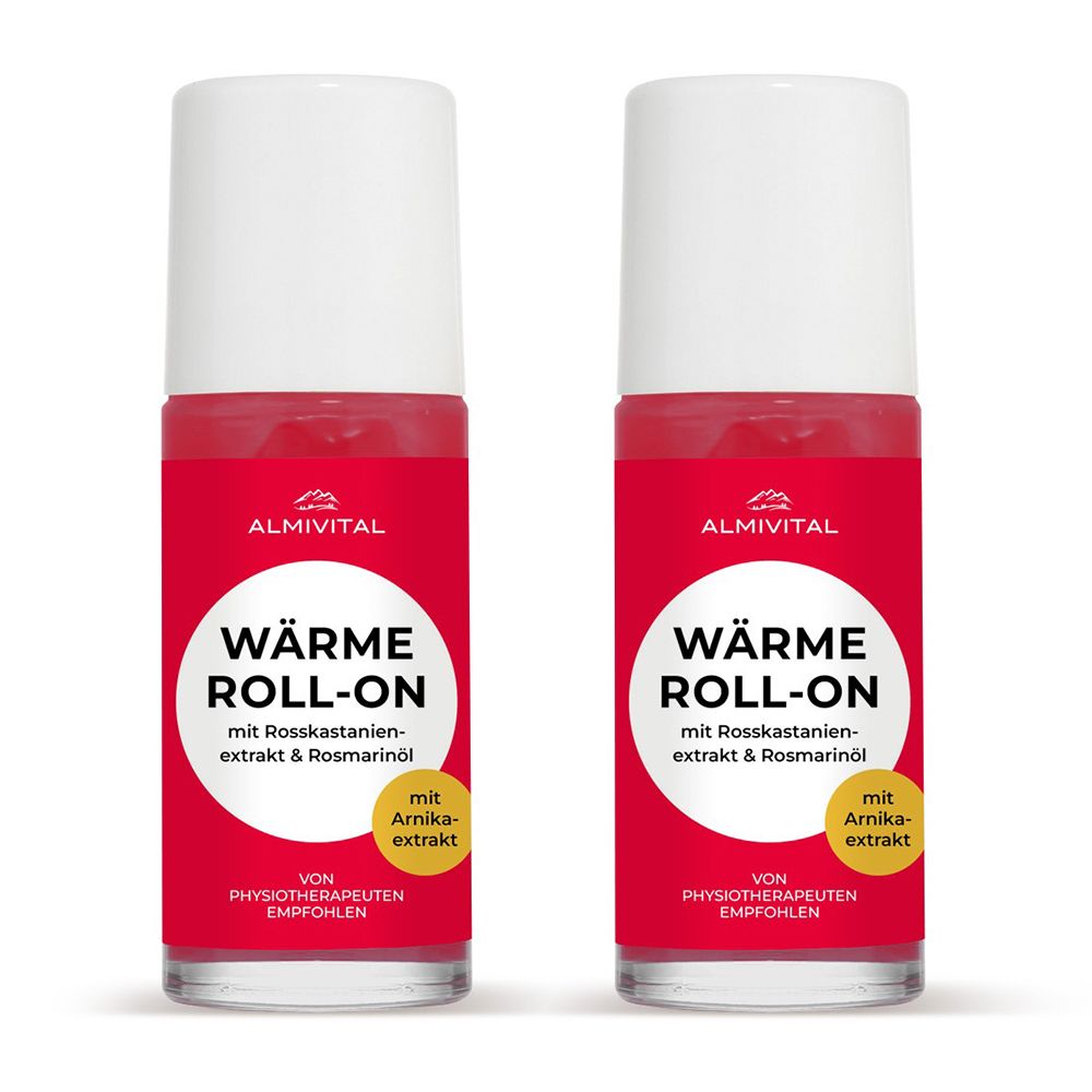 ALMIVITAL Wärme Roll-On mit Arnika & Rosmarinöl 2x 50ml