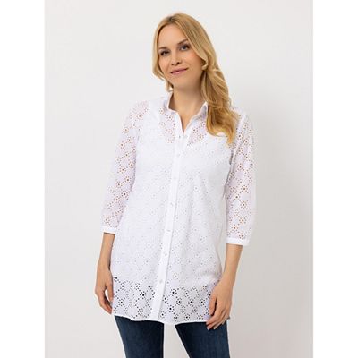 Thumbnail - DINE 'N' DANCE Bluse, 3/4-Arm Hemdkragen Knopfleiste leger weit