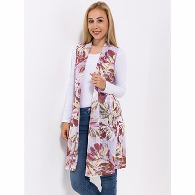 KIM & CO. Weste Leinen Optik Jersey offene Front figurumspielend