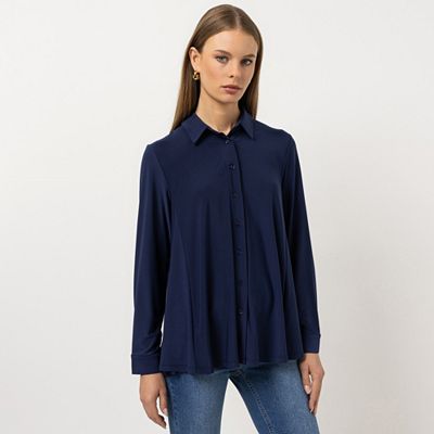 STEFFEN SCHRAUT Jerseybluse Sanremo Manschetten ausgestellter Saum leger weit