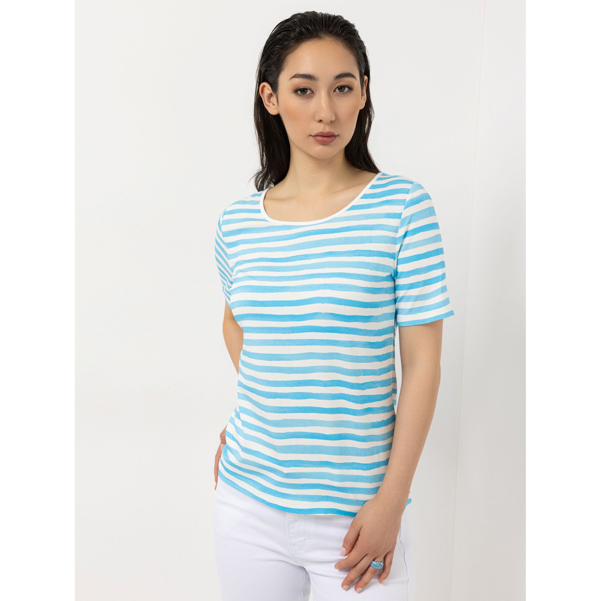 STEFFEN SCHRAUT Shirt, 1/2-Arm Rundhalsausschnitt aus ECOVERO Viskose figurumspielend