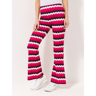 ANNI FOR FRIENDS Hose, lange Form Rundumdehnbund Allover-Druck leicht ausgestellt