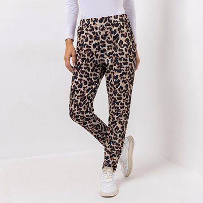 DINE 'N' DANCE Hose, knöchellang Rundumdehnbund Allover-Druck konisches Bein