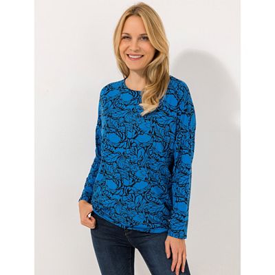 EVA LUTZ Shirt, 1/1-Arm Rundhalsausschnitt Allover-Druck oversize