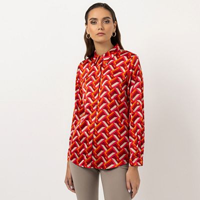 STEFFEN SCHRAUT Bluse Bali Hemdkragen verdeckte Knopfleiste leger weit