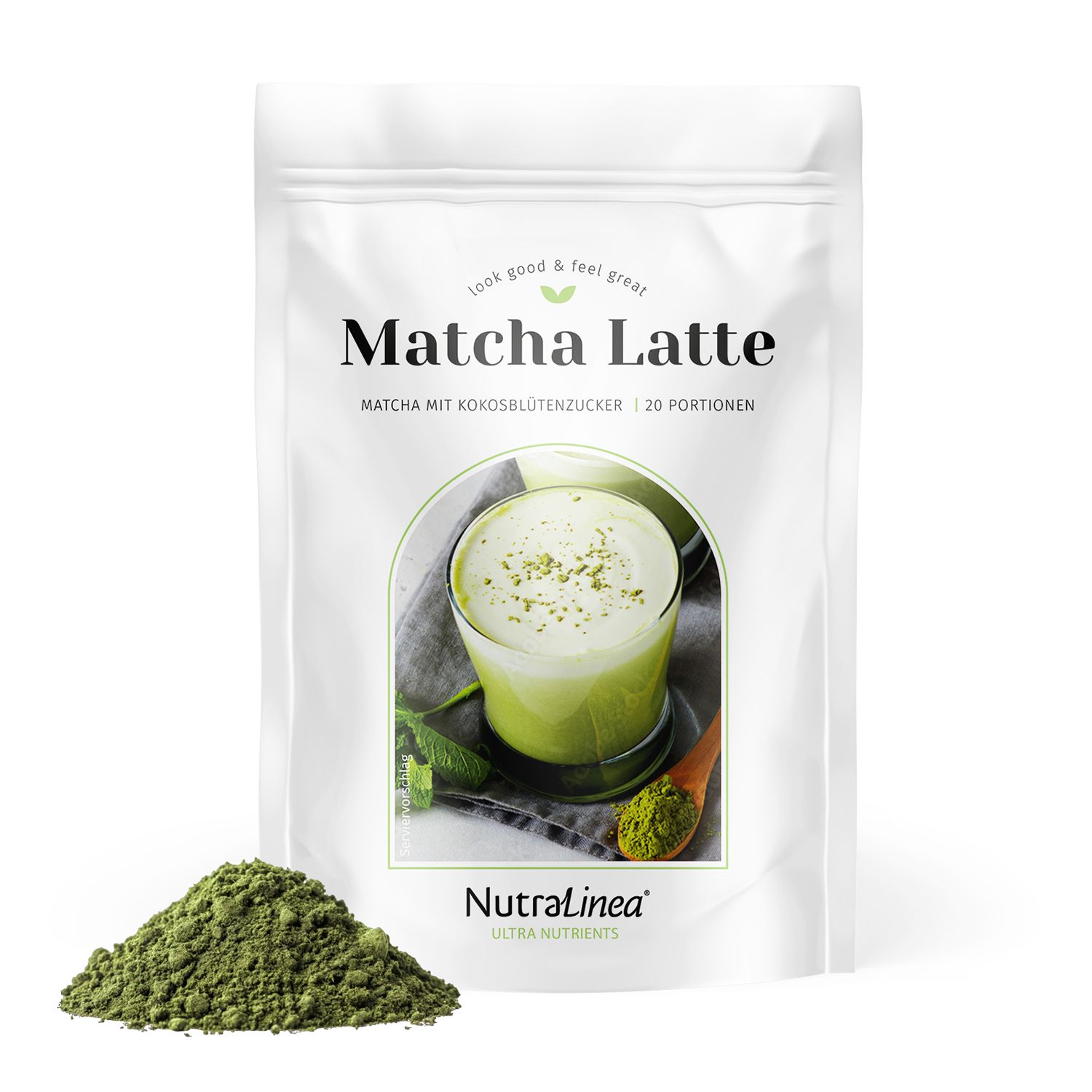 NutraLinea® Matcha Latte mit Kokosblütenzucker 50g für 20 Tage