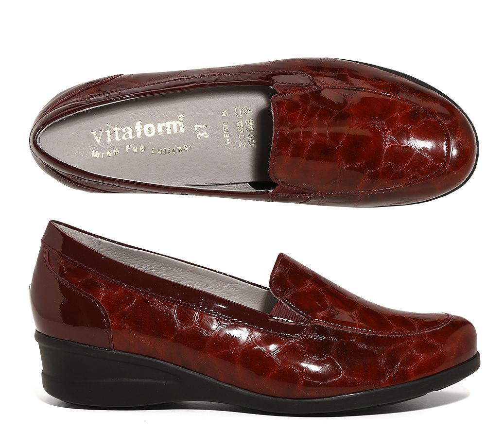 VITAFORM Damenslipper Leder & Stretch Strukturlack Shock Absorber — VITAFORM Damenslipper Leder & Stretch Strukturlack Shock Absorber —