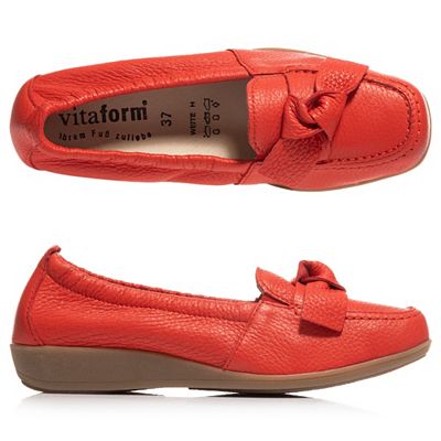 Thumbnail - VITAFORM Damen-Slipper Hirschleder Knotendetail Sohle Hilka