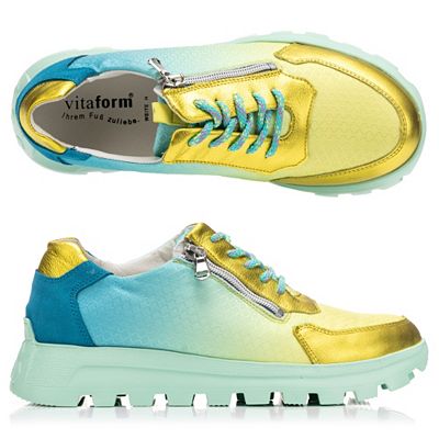 Thumbnail - VITAFORM Damen- Sneaker Leder/ Stretch Farbverlauf Reißverschluss