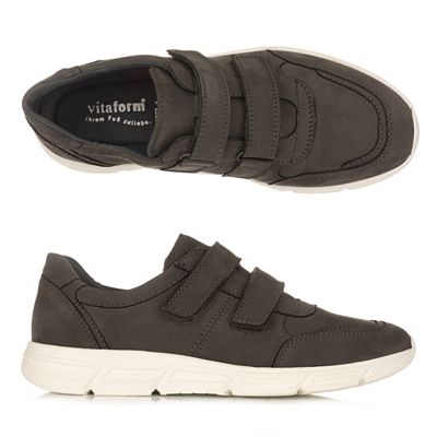 VITAFORM Herren-Halbschuh Nubukleder Klettverschluss rutschhemmende Sohle