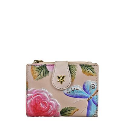 ANUSCHKA® Geldbörse echt Leder geprägt handbemalt