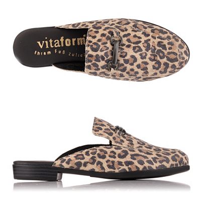 VITAFORM Damen-Sabot Nappa/Velours Metalltrense Sohle Hiska