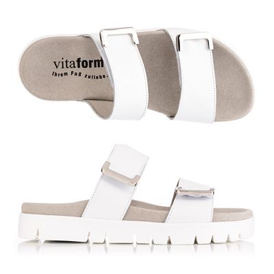 VITAFORM Damen- Pantolette Nappaleder Metallabschlüsse Sohle Lara