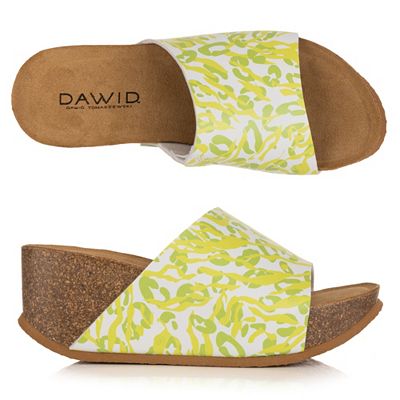 Thumbnail - DAWID by Dawid Tomaszewski Damen-Pantolette Exklusiv Druck Keilabsatz