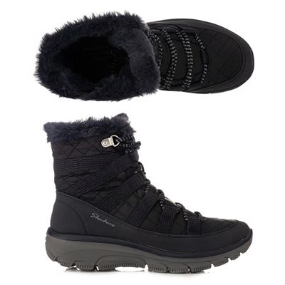 SKECHERS Damen-Stiefel Relaxed Fit Materialmix Memory Foam