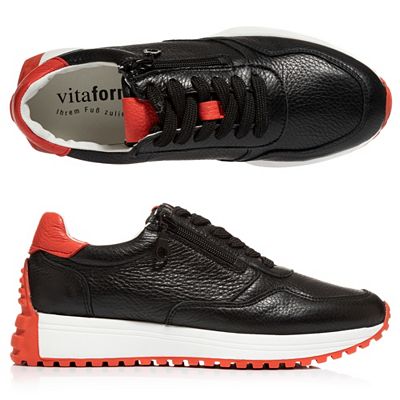 Thumbnail - VITAFORM Damen-Sneaker Hirschleder Reißverschluss farbige Sohle Mira