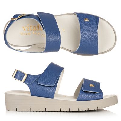 VITAFORM Damen-Sandale Nappaleder Klettverschlüsse Sohle Lana