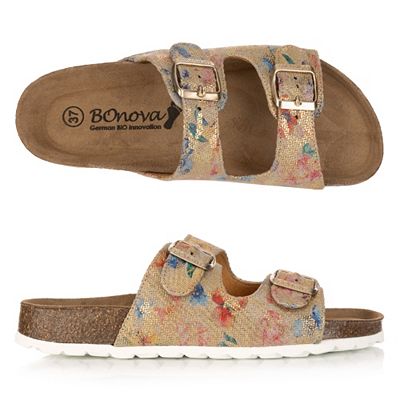 BONOVA Damen-Pantolette 2 verstellbare Riemen Super-Soft-Fußbett