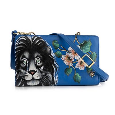 Thumbnail - ANUSCHKA® Geldbörse echt Leder Crossbody handbemalt