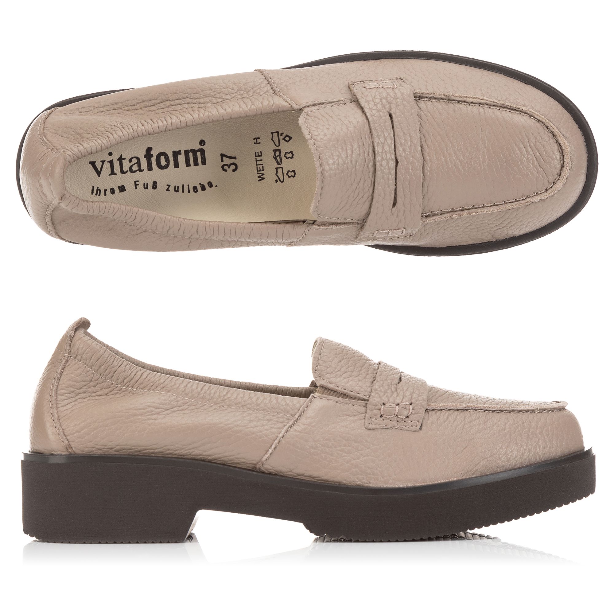 VITAFORM Damen-Slipper Hirschleder Shock Absorber Sohle Zoe