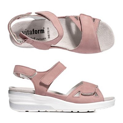 VITAFORM Sandalette Nubukleder Klettriemen Keilsohle