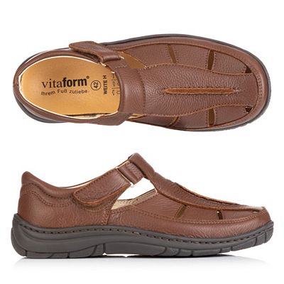 VITAFORM Herren-Sandale Elchleder Cut Outs Handnahtsohle