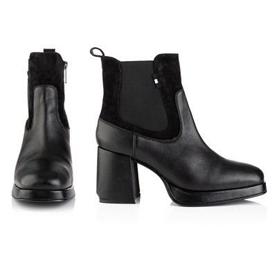 STRANDFEIN Stiefelette echt Leder Reißverschluss innen Blockabsatz ca. 7,5cm